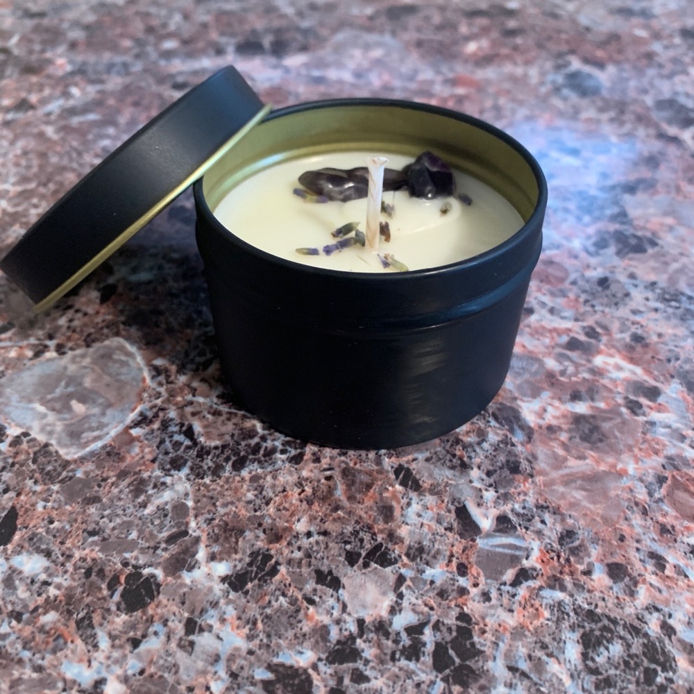 4oz. Natural hand poured soy wax crystal candles
